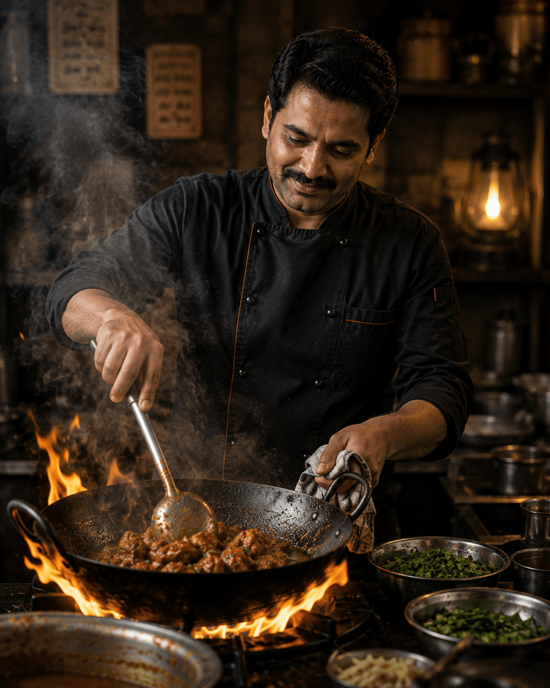 Hands at work in the Royal Dum Pukht kitchen